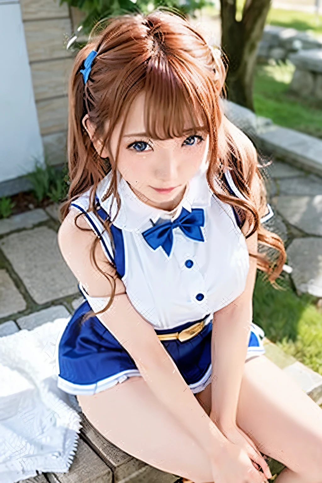 (Skin blemishes:1.2),1womanl, 21years old, (((femele))), (Skindentation), a gorgeous, 独奏, realisitic, top-quality, Photorealsitic, ​masterpiece, 8K, hight resolution, 独奏, extra detailed face,   passport photo, fullface, (profetional lighting、bokeh dof), (light particules、lensflare、Luminous particles:0.6)、(dynamicposes:1.2)、Soft lighting、Top Angle View、Fashionable and trendy atmosphere、((Look at viewers))、 (looking in camera)、(portlate:0.6)、is standing、close up of face、(middlebreasts:1)、(The long-haired)、​masterpiece, top-quality, Hi-Res, venus1, 1girl in, 独奏, Sailor Senshi Uniform, sailorvenus, Minako Aino, blonde  hair, magical little girl, blue eyess, Orange skirt, elbowgloves, tiarra, pleatedskirt, Hair Ribbon, orangesailorcollar, a miniskirt, a choker, Red bow, orangechoker, white glove, Very long hair, jewely, 耳环, sitted, feet crossed,cosplayer、Putting on cat ears