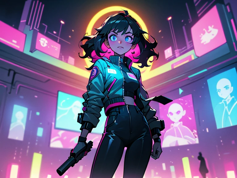 teens girl,cyber punk perssonage,Virtual space
