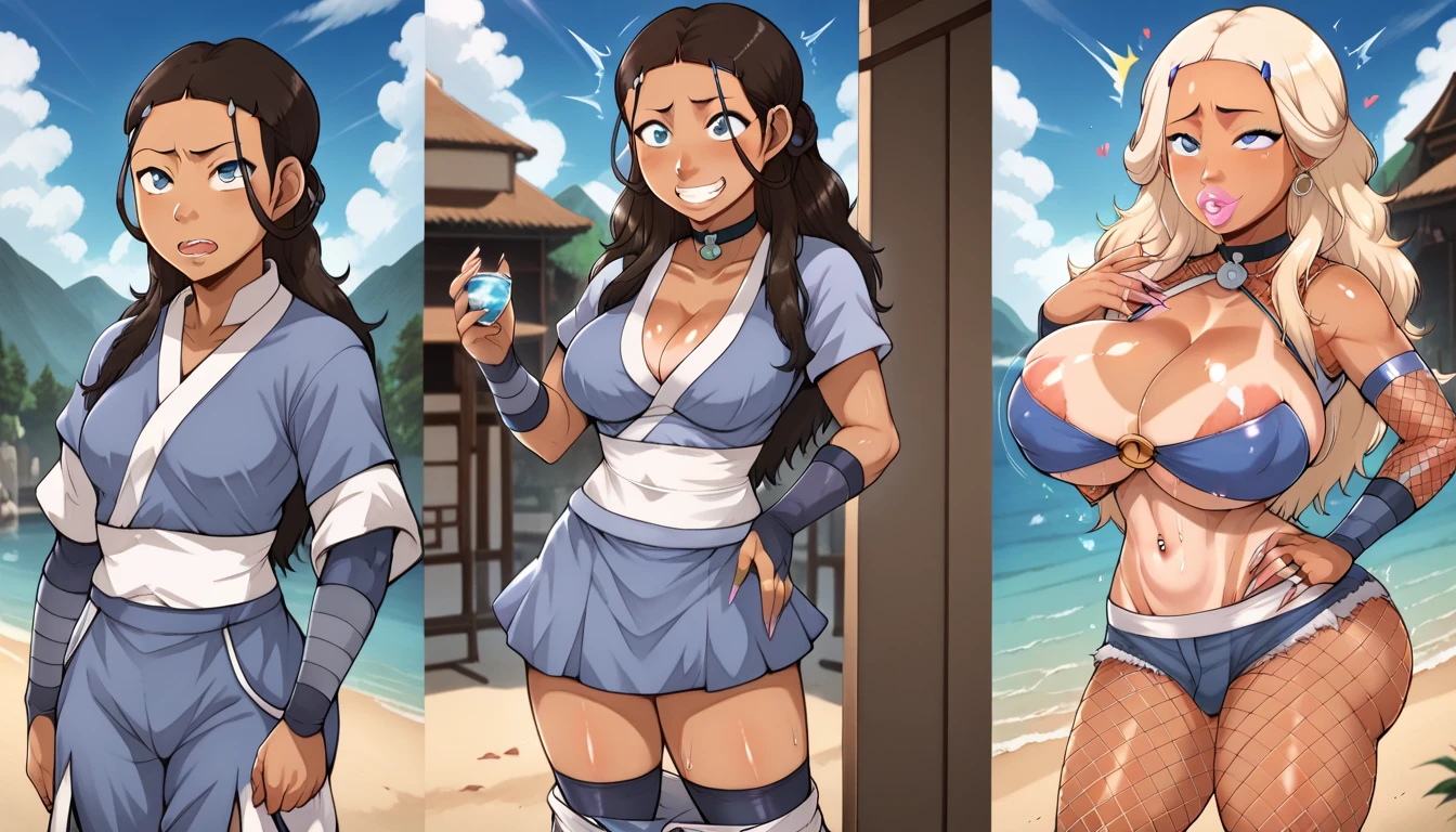 Selfie, young, cute body, Katara, mirror bed phone selfie, nude, katara masterpiece, best quality, 1girl, nude, katara, slim figure, selfie in full mirror, toned, thin body, dark skin, braid, jewelry, topless, small breasts, in bed, teasing pose, looking back at viewer innocently, blushing sexy excited expression, sporty thigh high socks, rule34, red spanked butt cheeks, spanked, red bum, spanking, round ass, sunshine, hentai comic, NSFW, no panties (blue eyes:0.6), necklace