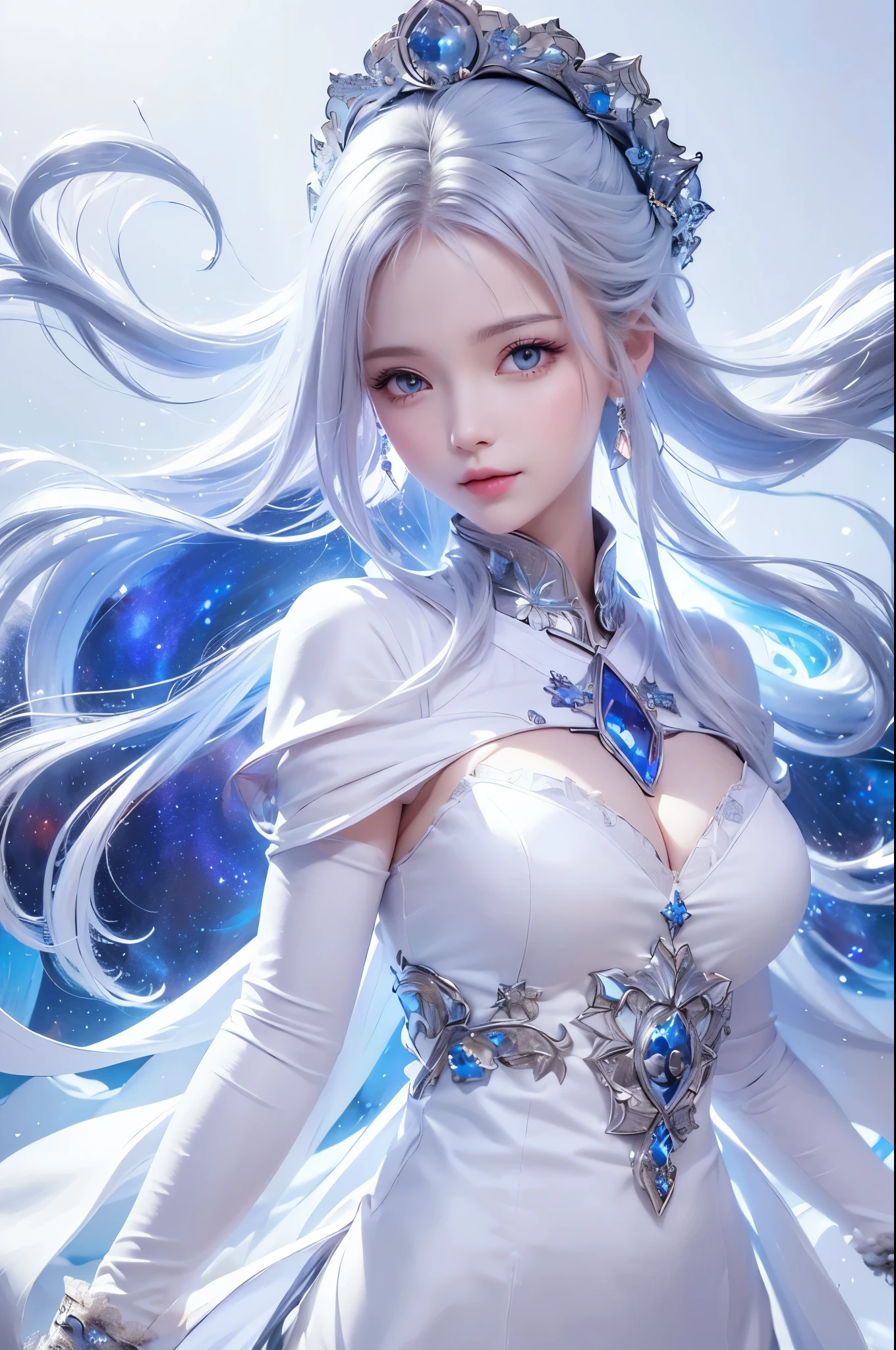 ((masterpiece)), ((( best quality))), (( Very detailed)), ((shape)),[ Realistic Light Effects ],shadow,( Fantasy Style ),(White background:1.6), simple background, (Earth Theme),(Cape)[(Hair Focus,(( one girl )),[( Big Slime Hair ): (Cloud Hair):0.3], (Background Hair ),( high saturation ),( Hair Surrounded by Galaxy Splash),)):(( Her Hair Is Made of Galactic Clouds ,:1.27628), ( Her Hair and Clothes Are Galactic Clouds and Star Clusters :1.1025),(Cape is becoming galaxy clouds)
