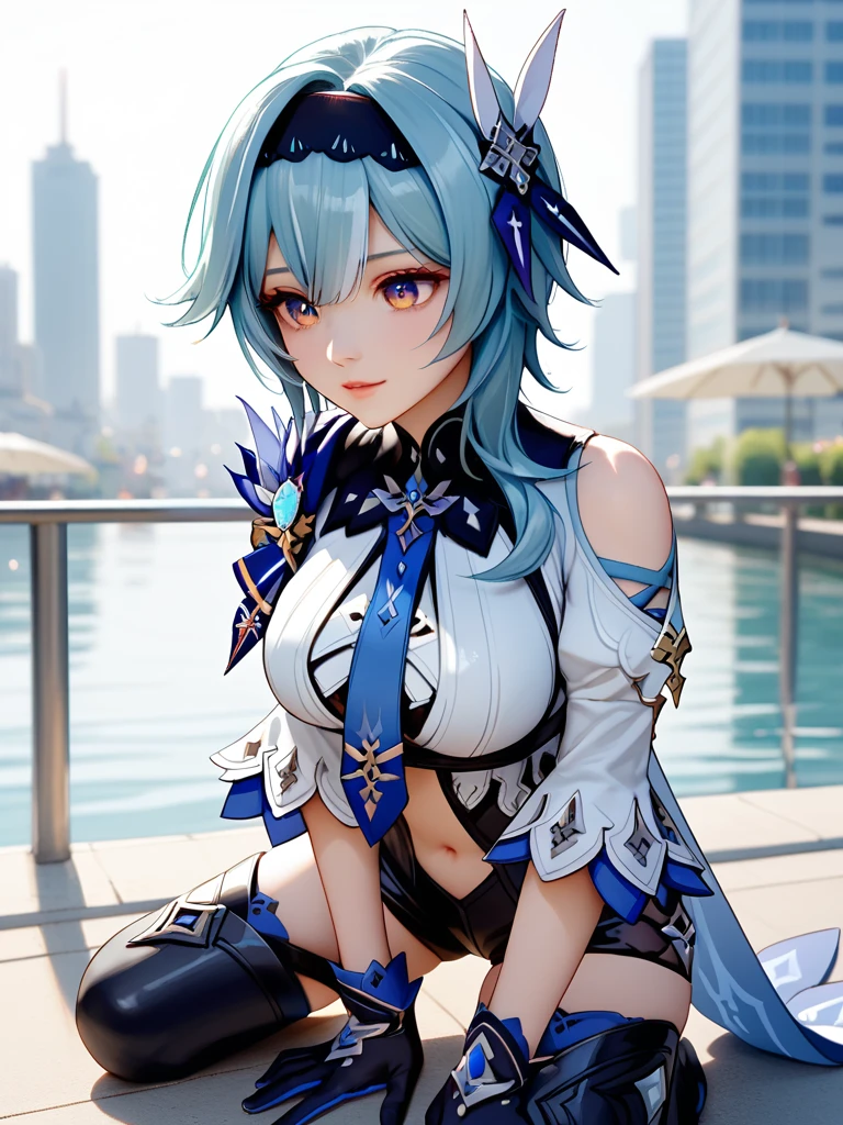 Eula Genshin Results, Whole body, (NSTDA.:1.2), (10, beste-Qualit, master-piece: 1.4), ultra-high resolution, (lifelike, photorealistic portrait: 1.48), 25 years old, Cute Girl, (Look neatly through the bikini......:1.11), Famous Japanese actors, Beautiful breasts, Blue Eyes, Head tilt, cowboy shot, from the side, looking at the audience, expressionless, Beautiful lake, Zeiss 150mm F/ 2.8 Hasselblad, Whole body, foot, Ultra-Wide Angle