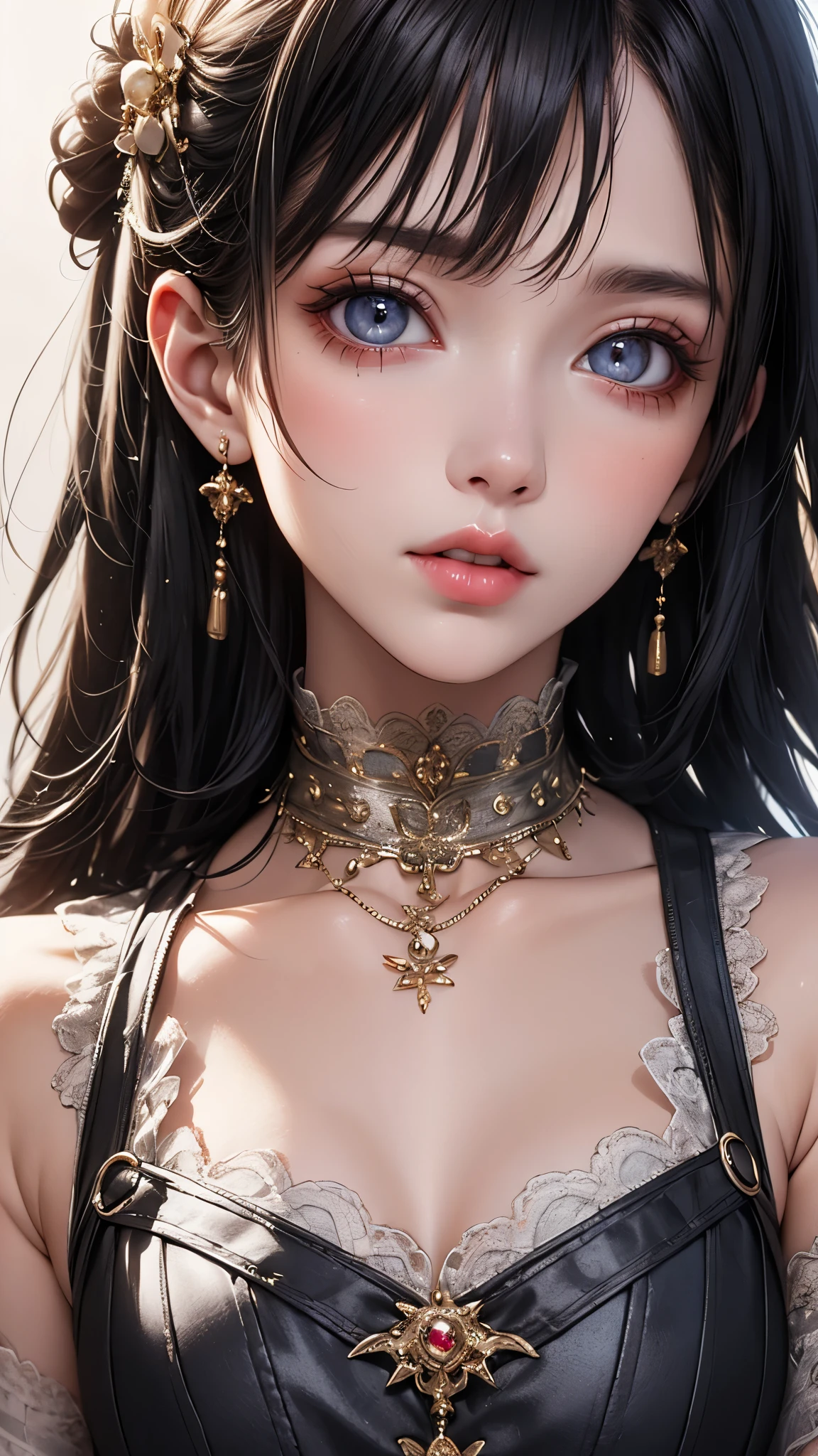 RAWphotograph, photograph, Realistic, 8K vivid photograph of a woman in nature, Super detailed, In detail, Dramatic Light, In detail beautiful eyes, Detailed skin, Depth of written boundary, Grey Eyes