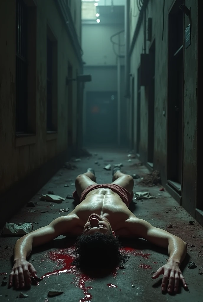 4k, ultra realistic, realistic, textured skin, rated pg, dead body
