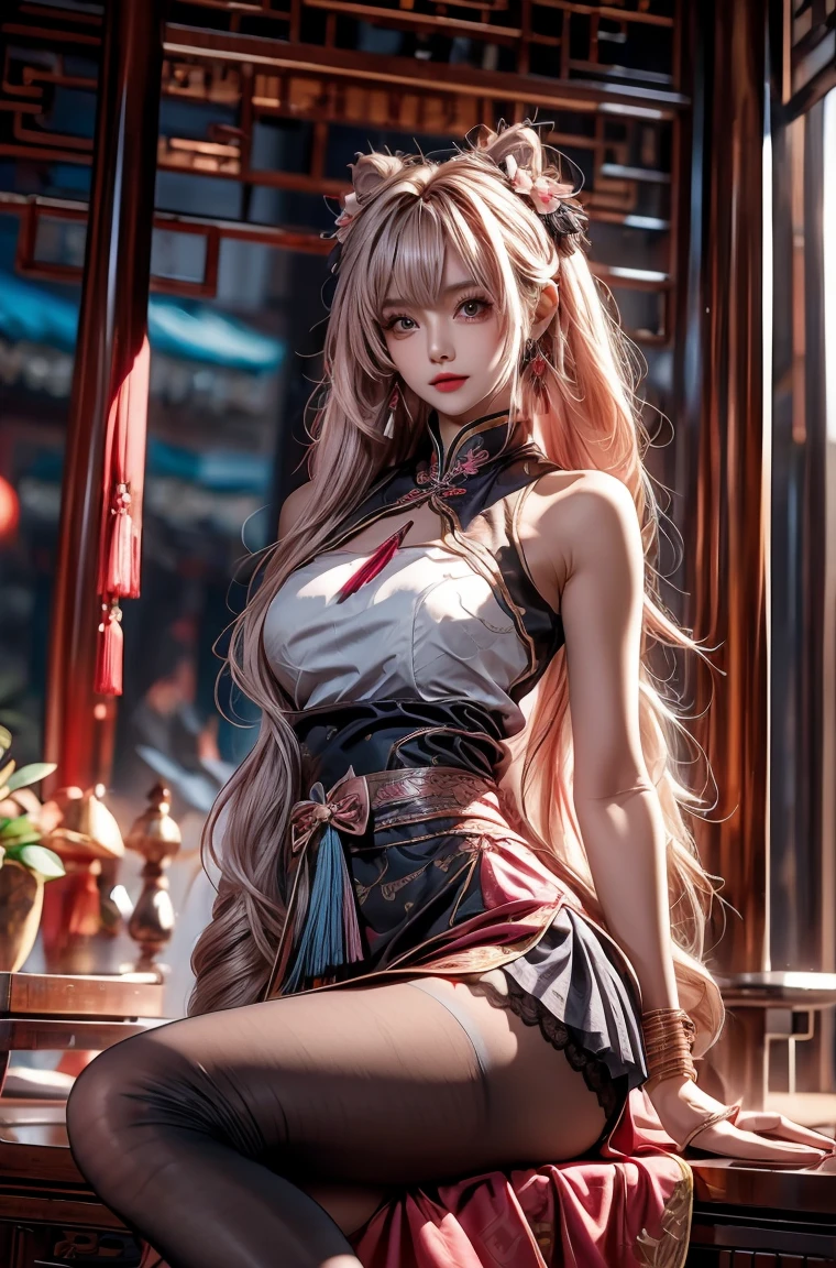 ((best qualtiy)), ((tmasterpiece)), (detail:1.4), Beautiful cyberpunk female images,hdr(HighDynamicRange),Ray traching,NVIDIA RTX,Hyper-Resolution,illusory 5,sub surface scattering,PBR textures,post-proces,Anisotropy Filtering,depth of fields,maximum definition and sharpness,Many-Layer Textures,Albedo e mapas Speculares,Surface coloring,Mitsu-Accurate simulation of material interactions,perfectly proportioned,rendering by octane,Two-colored light,largeaperture,Low ISO,White balance,Rule three points、8K raw data、Beautiful bright blue pupils,off-the-shoulder clothes,Fine pupils,Delicate face and eyes,long eyelasher,Blushlush,Delicate and fluffy hair,pink lip,Pure,Cute face,Sweet girl,Artistic sense,Casual wear,Advancedsense,butterflys,Cherry blossom petal,Beautiful hair accessories,Long hair and waist,Hair fluttering in the wind,Snow-white fox ears,curlies,Snow-white fluffy tail,Positive light,The light from the back window is backlighted