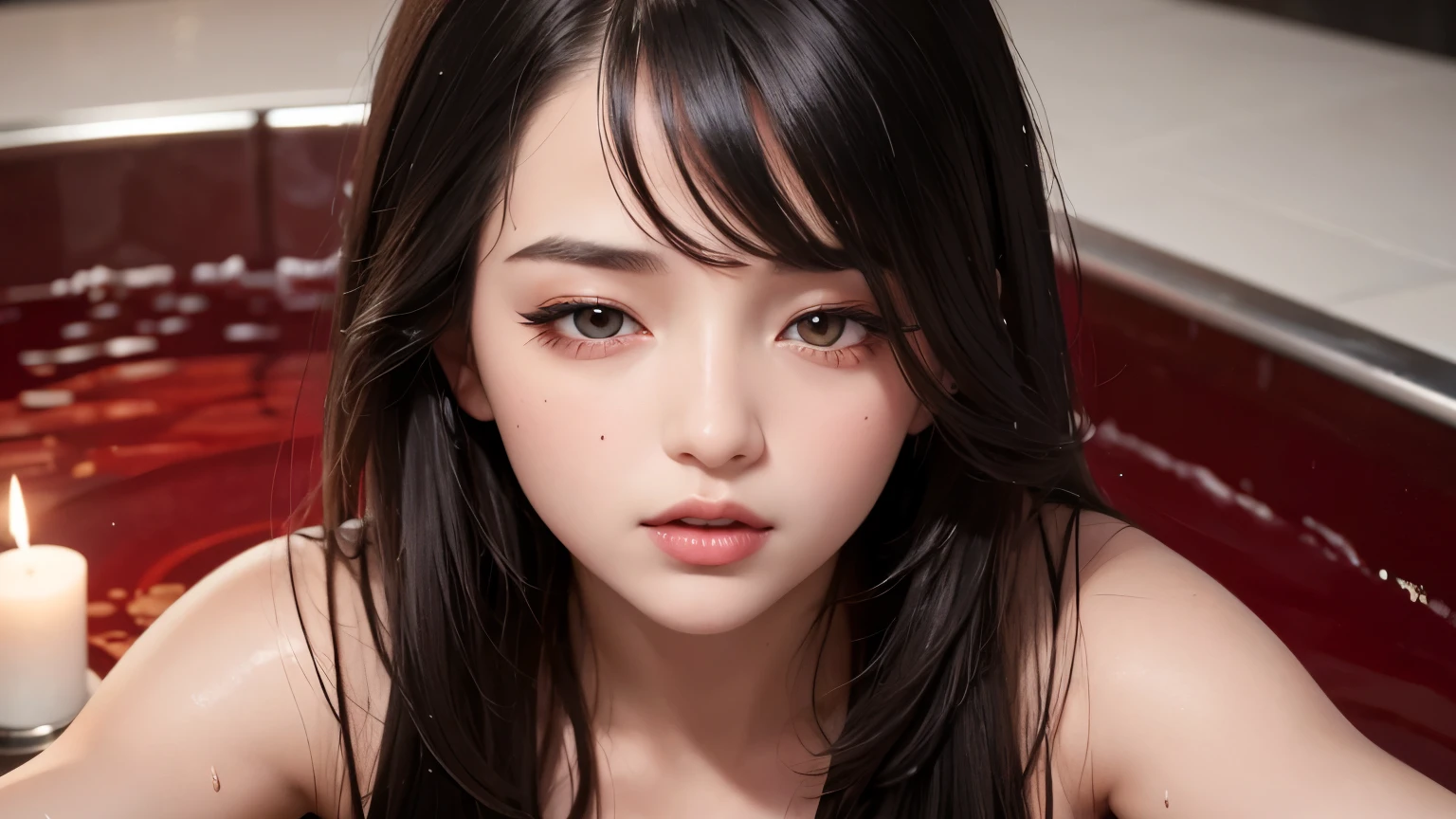 (8k, RAW photo, photorealistic:1.25) ,( lipgloss, eyelashes, gloss-face, glossy skin, western features, best quality, ultra highres, depth of field, chromatic aberration, caustics, Broad lighting, natural shading,Kpop idol) looking at viewer with a serene and goddess-like happiness, laughing and wearing black dress