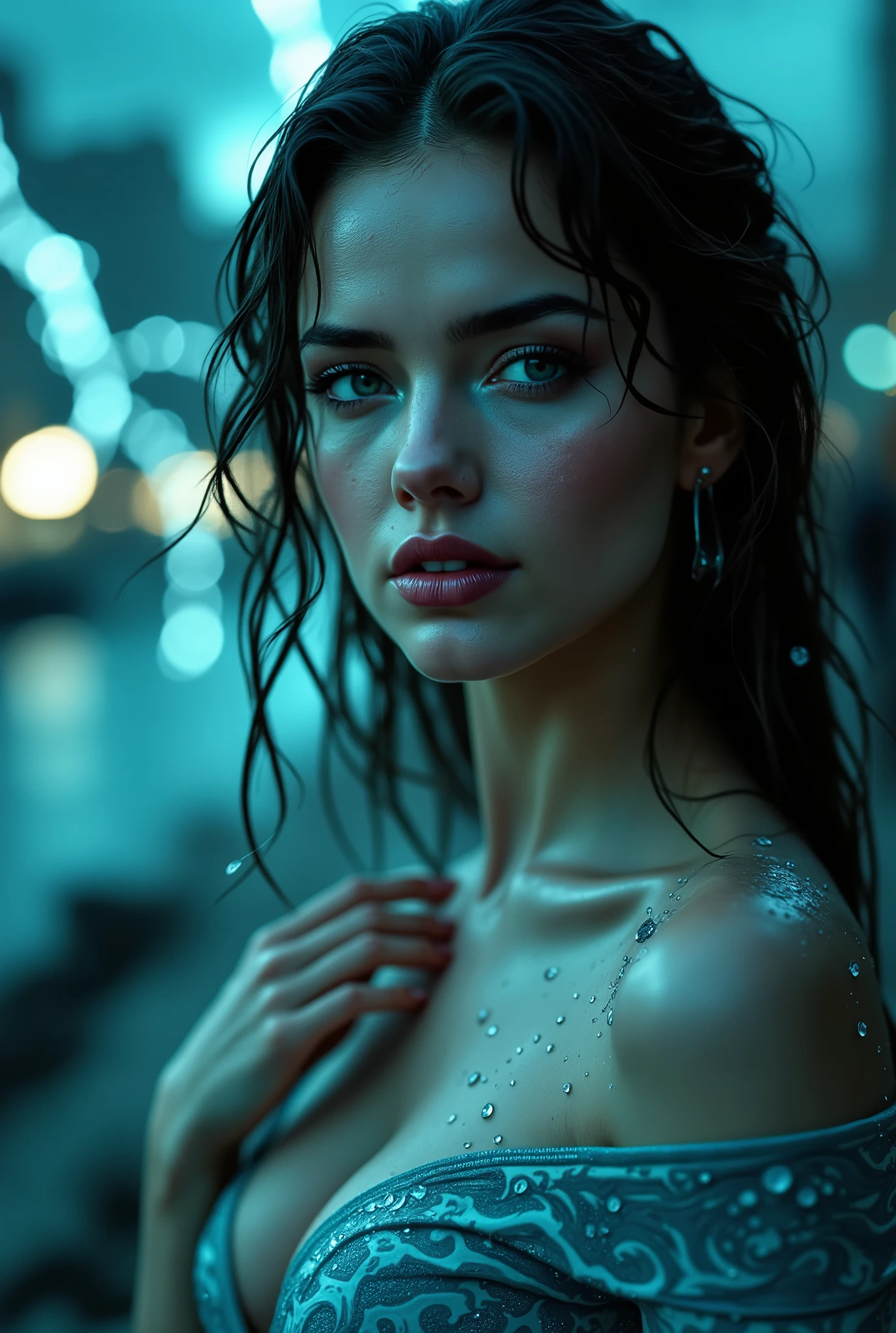 (us-000020:1.2), (ultra photorealist:1.3), (masterpiece:1.4), Best Quality, ((realist)), high quality, ultra detailed, ((realist anime face)), ((realist skin)), ((realist body)), ((pose sexy)) (Best Quality:1.1), (illustration:1.05), (1 girl:1.05), (Beautiful:1.05), (beautiful detailed eyes:1.05), (cinematic light:1.1), light blue reflections, full body pink hair, 1 girl, Beautiful tyrant portrait, aquamarine hair, bright Eyes,  White dress, temple, looking at the viewer,