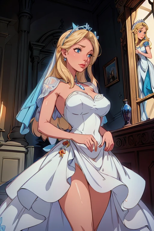 {{{{{Stock Photo}}}}}, {{{{{royalty free images}}}}}, {{{{{public domain image}}}}}, stock image, american white woman, trending on {{{{{shutterstock}}}}}, {{{{{public domain}}}}}, best quality, {{masterpiece}}, {{best quality}}, {{{Trad Wife})}}, {{{photorealistic}}}, cinematic lighting, {{{realistic face}}}, {{{realistic eyes}}}, {realistic iris}, looking at viewer, {{realistic hair}}, large breasts, narrow waist, {{{blonde hair}}}, ((blue eyes)), 8k resolution concept art, dynamic lighting, hyperdetailed, intricately detailed, {{{{{full body}}}}}, triadic colors, volumetric lighting, Professional photography, bokeh, natural lighting, canon lens, shot on dslr 64 megapixels, sharp focus, {Elegant, Beautiful}, Breathtaking, Amazing, Tight, Narrow Waist, traditional wife, Alt-Right Ideal, lightly toned, Aryan White Woman, (((white babydoll))), (((white lace panties))), (((white lace stockings))), Housewife, Traditional Gender Roles, Homemaker, Femininity, {Masterpiece}, {{{Background: Living Room}}}, titilation, solo, fair skin, eurocentric beauty ideals, white beauty ideal, (((((solo))))), (((alone))), (((((accurate anatomy))))), (((masterpiece))), (((((full body))))), ((Perfect Body)), ((dutch angle))