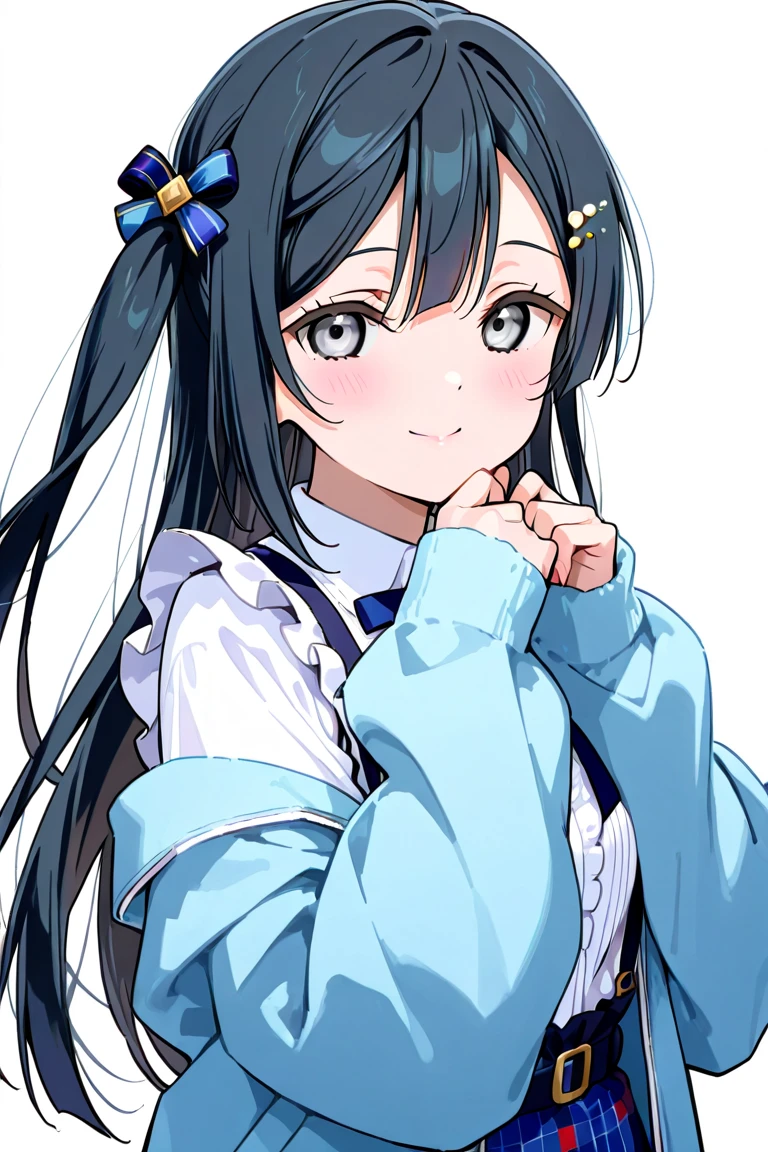 Melting, masterpiece,detailed skin,detailed eyes,detailed face,shiny skin,anime style girl, 1 girl, blue eyes, eyes visible through hair, hair intake, bangs, purple hair, bangs, amount, very long hair, twin tails, parted bangs, hair ribbon, hair ribbon, dress, long sleeve, blue dress, neck ribbon, snow angel, ice, snowflake, highest quality, High resolution.sitting,white lace panties,lift skirt,very slim thighs,,