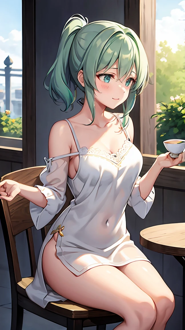 1girl, tatsumaki, one-punch man
\\\\\ masterpiece, best quality, newest ///// nyantcha, khyle, cutesexyrobutts \\\\\ thin waist, solo, sky, clouds, cropped legs, angry, day, looking at viewer, dutch angle, naked apron,, sit on kitchen table