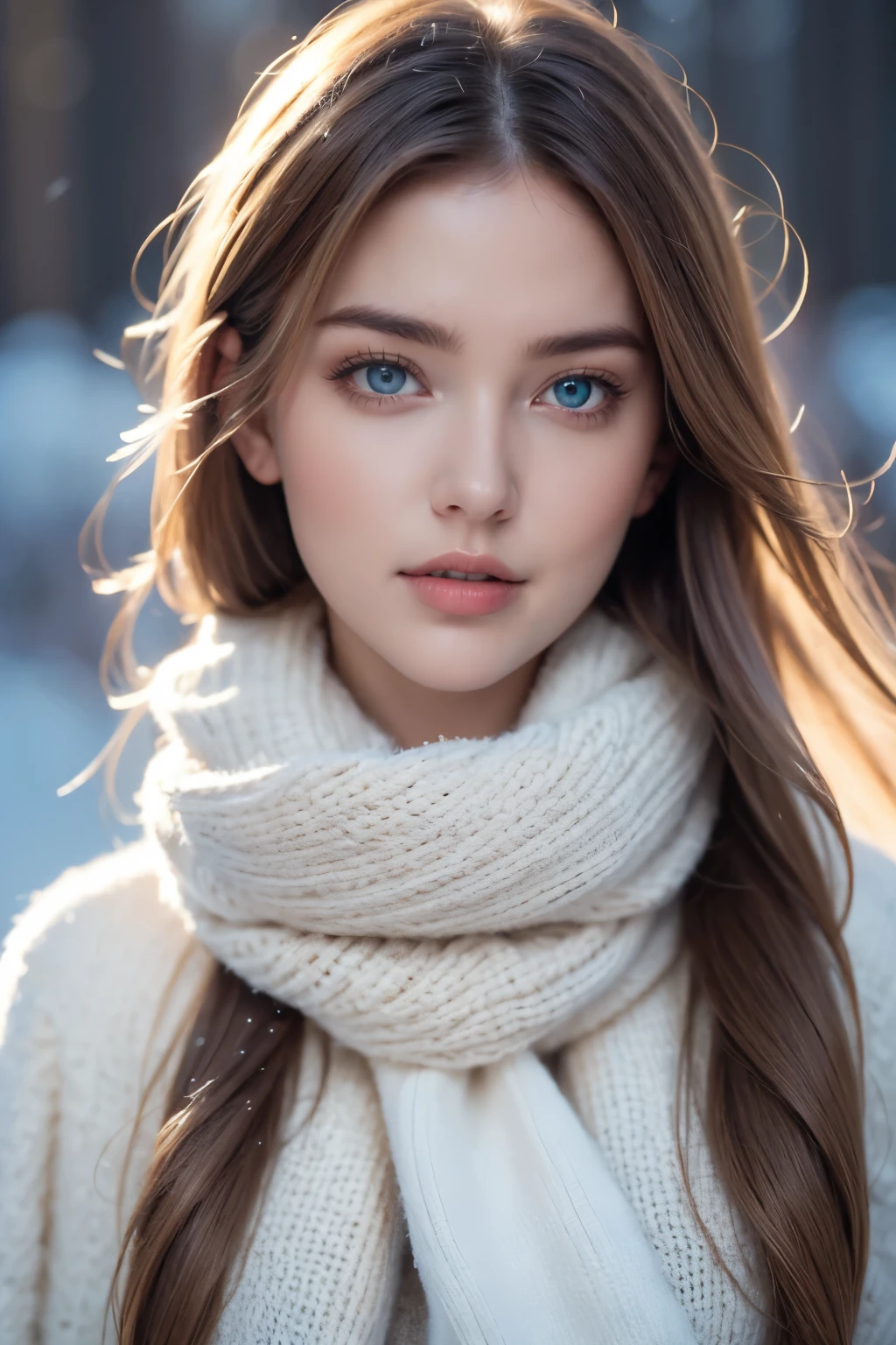 masterpiece,best quality, ultra highres,8k,16k,delicate photography, sharp line, sharp focus, (perfect anatomy:1.5), RAW photo, resolution,realistic,ultra detailed,sharp focus,RAW photo,白,蒼,黒,UHD,
BREAK,
24years old,beautiful european lady,
beauty hair,blue eyes,long lashes,large breasts,
wearing a stylish worm  jaket coat and a checked scarf, in winter. (Her breath is white:1.3),Snowy mountain,Powder Snow,Snow is falling,
BREAK,
Photo style,portrait,golden ratio,Fibonacci spiral composition,