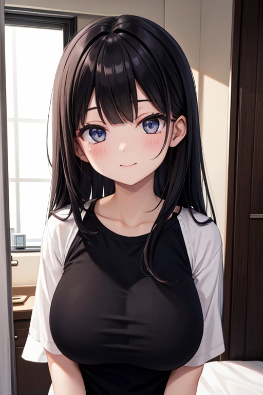 (The background is the living room at night:1.5)、(looking at viewer:1.5),Upper Body,head tilit,(Wet:1.2),I have a towel、
Realistic, real person, (pale skin: 1.2), RAW photo, photorealistic, shiny skin, shiny hair、
(A 25-year-old woman with medium-length hair and bangs) and (wavy hair) and (brown hair) and (orange eyes) 、
smile, Wearing a black T-shirt 、