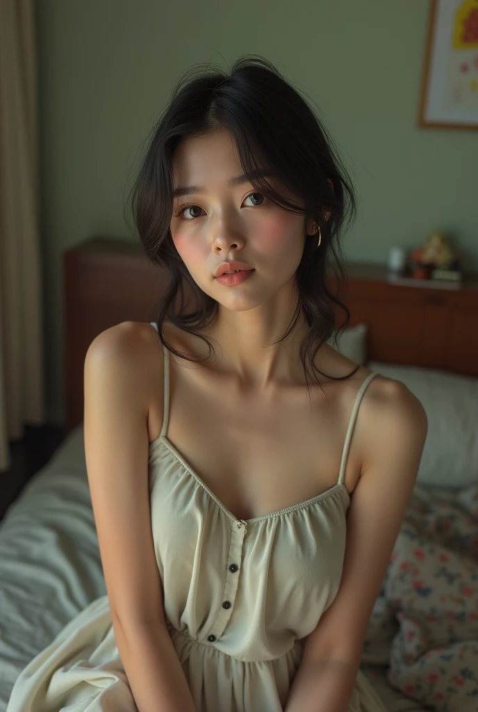 Japanese women in their late s Open uniform Disheveled long hair Sexy 1 person Masturbation Photograph the whole body
