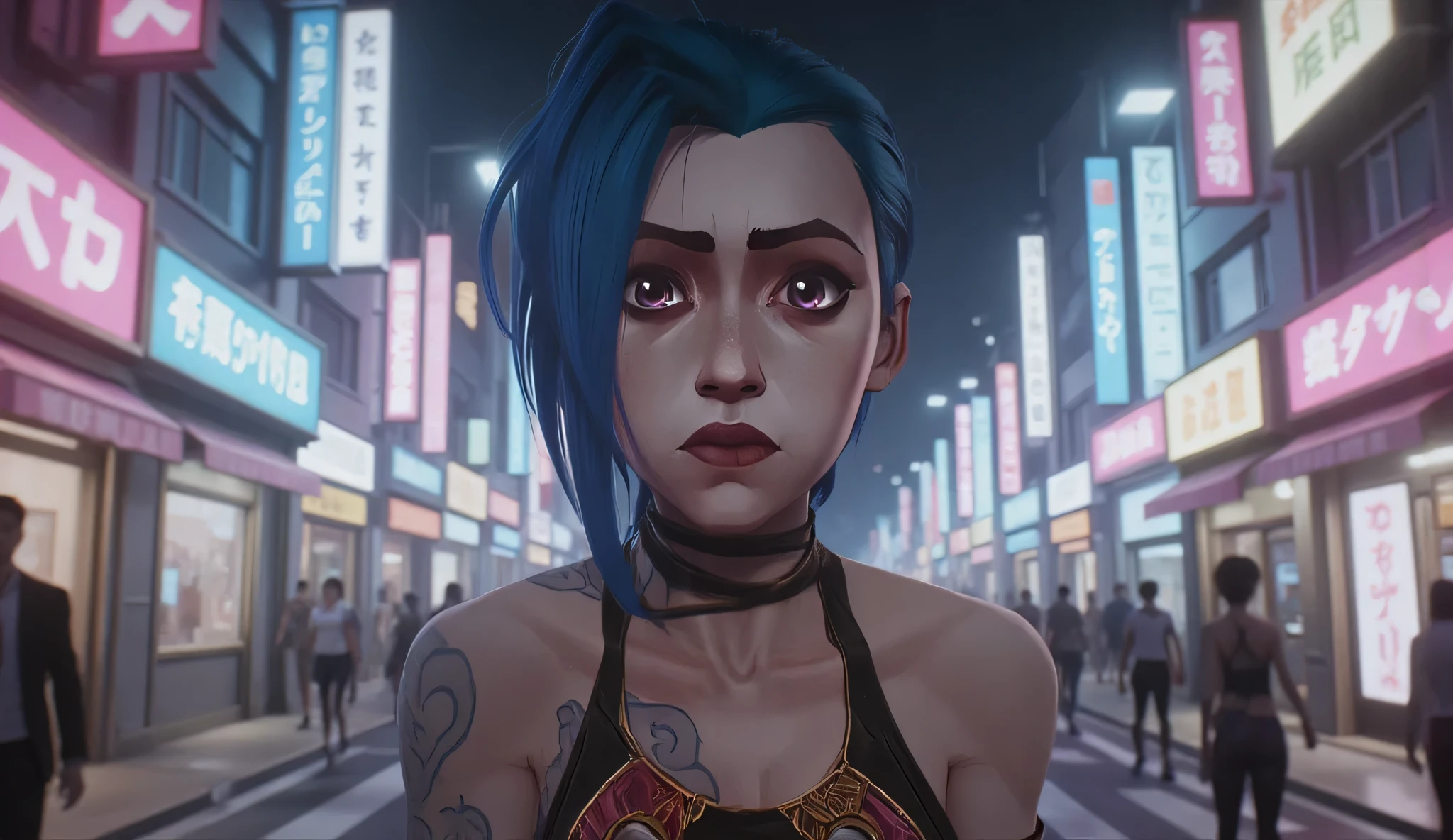 Best quality, highest resolution, detailed depiction, delicate depiction, colorful lighting, fashion model female body type, rainbow hair, cyberpunk edge liner, cyberpunk city, radio city, global illumination, motion blur, anti-aliasing, photorealistic, ray tracing, Shinjuku cityscape, detailed background, sweaty, sweat splashes, breast bump, translucent white skin, bob cut, skinny, bondage, fishnet stockings, gorgeous accessories, beautiful thighs, chains, delicately drawn face, beautiful face, thin and thin eyebrows, round chin, see-through costume, big mouth, ahegao, strong gloss, skin-transparent jacket, faithful depiction, rainbow costume, slender abs, rainbow eyes, best quality, masterpiece, ultra A high resolution, photorealistic, best quality, 8K, perfect body beauty, beautiful woman with slender abs,