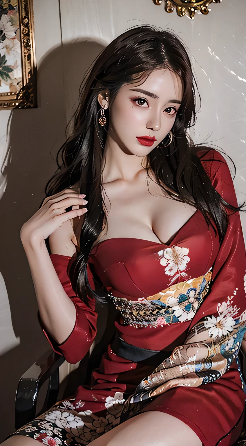 (8K、RAW Photos、top-quality、​masterpiece:1.2),(realisitic、Photorealsitic:1.37),女の子1人,japanes,20yr old,femele,In a luxurious room with a panoramic view of the night view of Tokyo,natta,profetional lighting,Photon mapping,Big, Attractive eyes,long eyelasher,（Live-action realistic style）,Extremely beautiful face、very very gigantic ,ultra gigantic 、See-through bra with a very small size,gals,Lots of lashes,Lame on the eyelids,pitch red lip,pubick hair,the lower abdomen bristles,A slender,My are big and are about to spill out of my bra,There is one mole on the chest,Underwear with see-through,((Show your viewers your best smile)),Shorthair,Standing,Take very erotic poses,Make eye contact with your audience, cinematic neon light, necklake, cleavage, dodge burn skin, realistic 