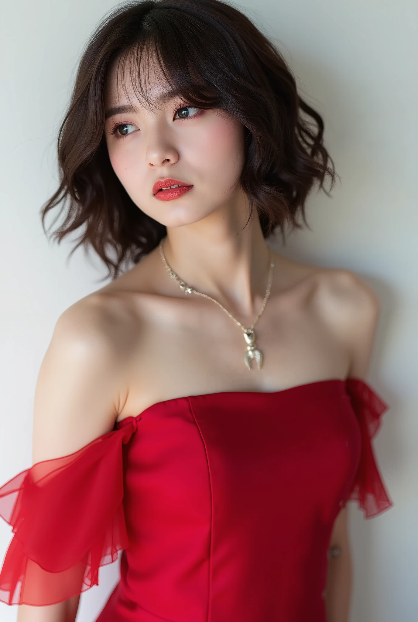 1 girl,(wearing colorful stage costume:1.2),very beautiful japanese idol portrait,close up of face,(RAW photo,best quality),(real,realistic:1.4),(masterpiece),very delicate and beautiful,very detailed,2k wallpaper,amazing,finely detailed,highly detailed CG Unity 8K wallpaper,very detailed,high resolution,soft light,beautiful detailed girl,very detailed eyes and face,beautiful refined nose,finely beautiful eyes,cinema lighting,(simple light color background:1.3),(short hair),(bob),full anatomy,slender body,small breasts,smiling