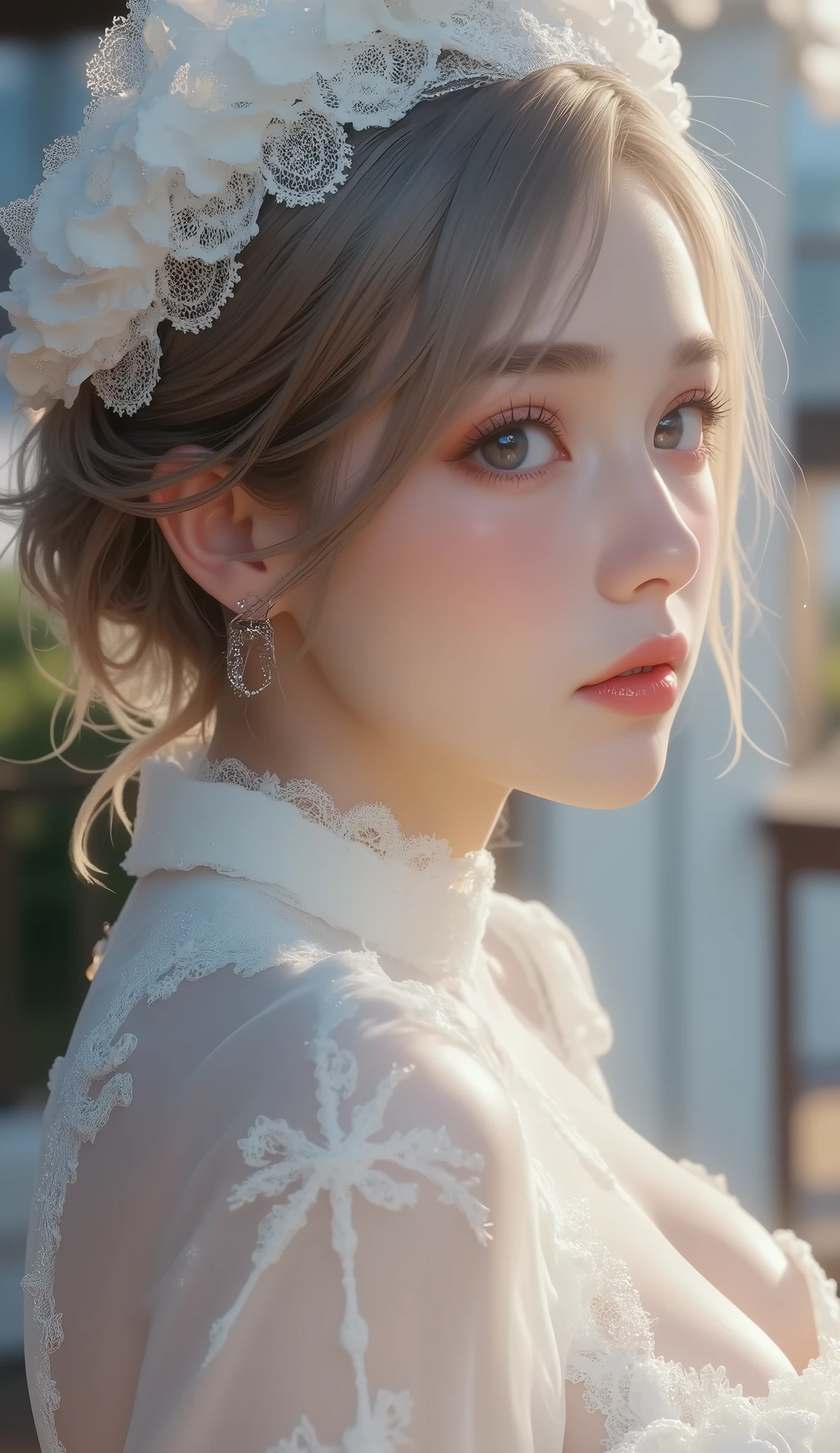 Arabian Woman Wearing a White Hat and Dress with Red Lipstick, pale Porcelain White Skin , Gwaiz, Gwaiz masterpiece, artwork in the style of Gwaiz, Soft Portrait Shot 8k, Pale young ghost girl, Porcelain White Skin , by Russell Dongjun Lou , Pale Milky White Porcelain Skin, Elegant alabaster skin woman