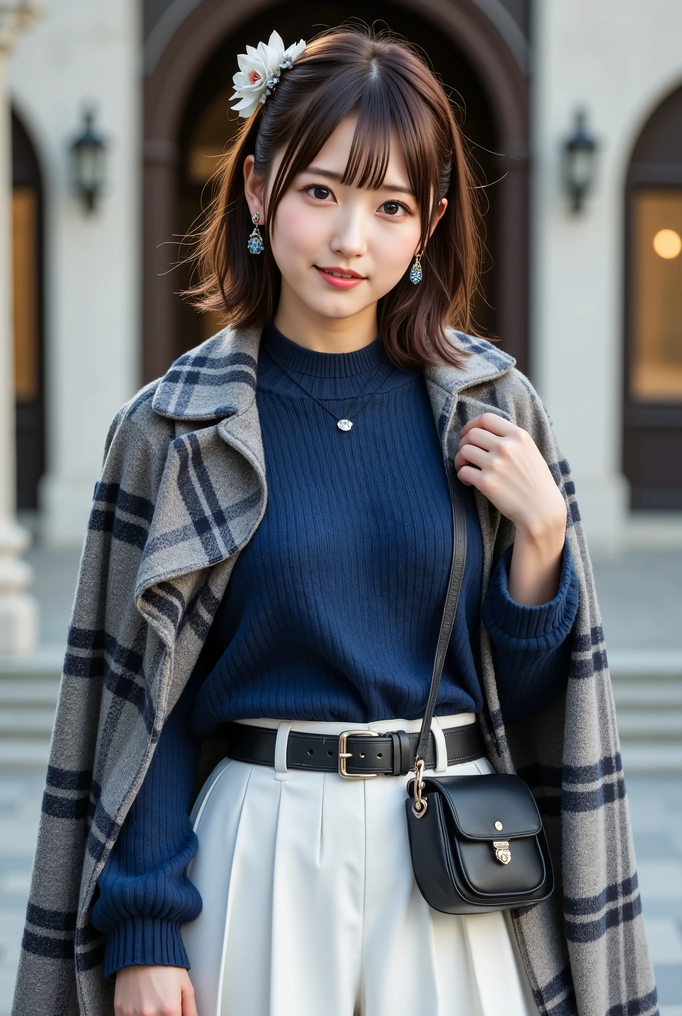 score_9, score_8_up, score_7_up, cinematic film still, beautiful woman, masterpiece,top-quality,(photograph of-realistic:1.4),((Giant Breast Girl,Fair skin:1.4,Look up at the viewer,19years old,prette,adolable,brunette color hair,Bob_cut,cabelo curto com franja)),(Realistic painting style:0.9), masutepiece, Ultra high-definition video Full-body high-definition video,Best Quality, Looking at Viewer, Solo, Skirt, scarf, blue color sweater, White skirt, Chestnut hair, Sweaters, Eyes in detail, diamond-shaped pupils, Hair Ornament, Bare shoulders, Smile, Long hair, Belt bag, bow ribbon, ヘアーbow ribbon, plaid scarf, off shoulder class
INFO
INFO