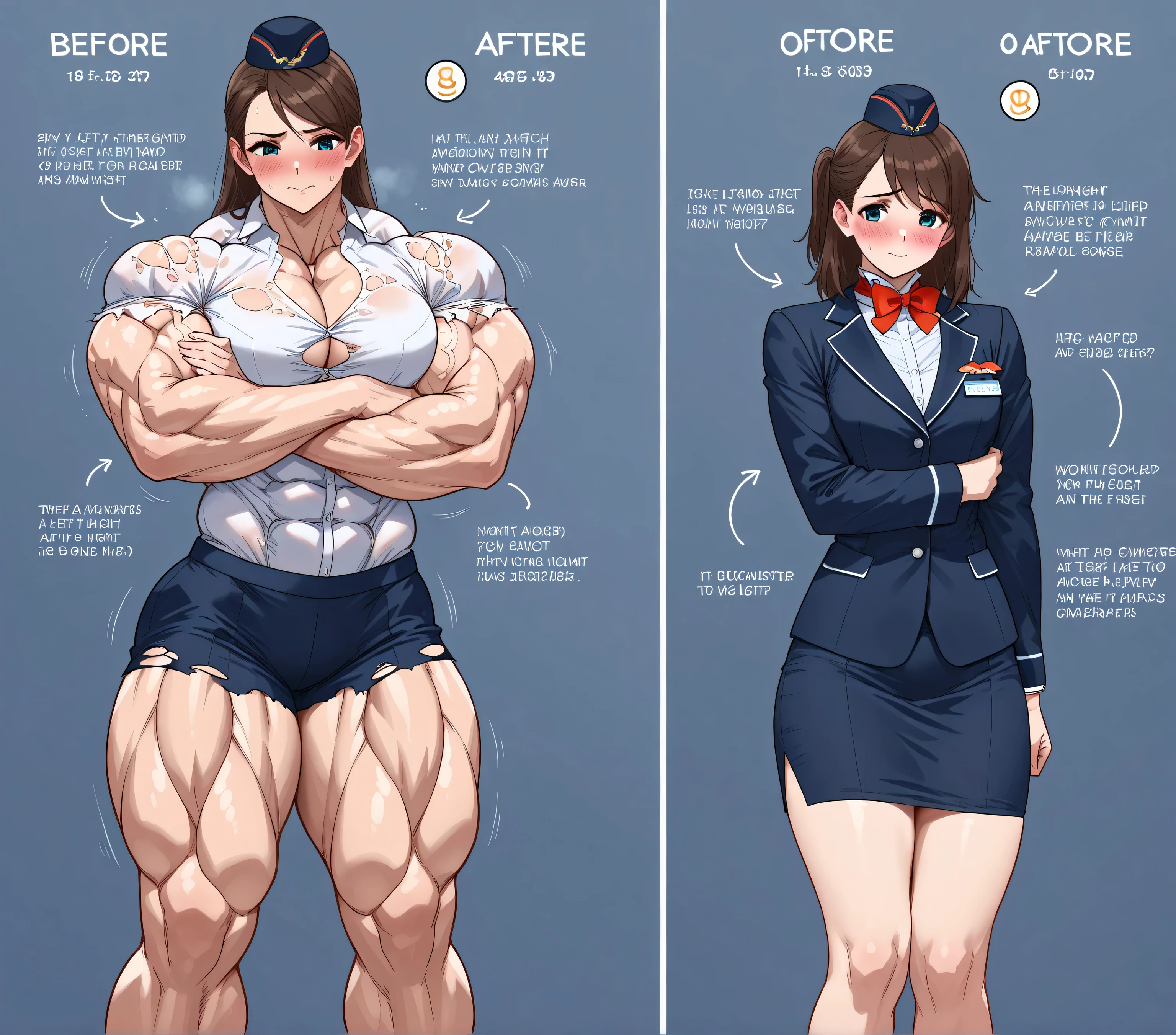 , (muscular female:1.1),blazer, skirt ,muscular thighs,
masterpiece, best quality, extremely detailed face, perfect lighting, extremely detailed CG,open mouth, , ((muscle growth)) (ageprogression:1.7) (Very thin)-(muscle)-(hyper muscular:0.7)-(hyper muscular:1.6) (flat chest- small-medium-large-huge-gigantic breasts) , (teenager, flat chest), (adult, medium breasts), (mature female, large breasts),