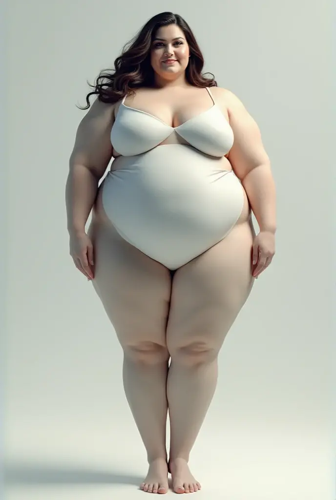 ((naked)),((Saggy huge)),((Heavy body)),((Wide Hips)),((Thick body)),((Big Belly)),((Japanese woman)),((Brown short hair)),((Brown eyes)),((Full body portrait))、((1 female)),((Thick neck)),((Round face)),stand on tiptoe、White blank background、Stand facing forward、naked feet、Full body portrait、Stand with your feet apart、model pose、Full body portrait、Full body portrait、Full body portrait、Stand with your feet apart、Standing with your legs apart、
