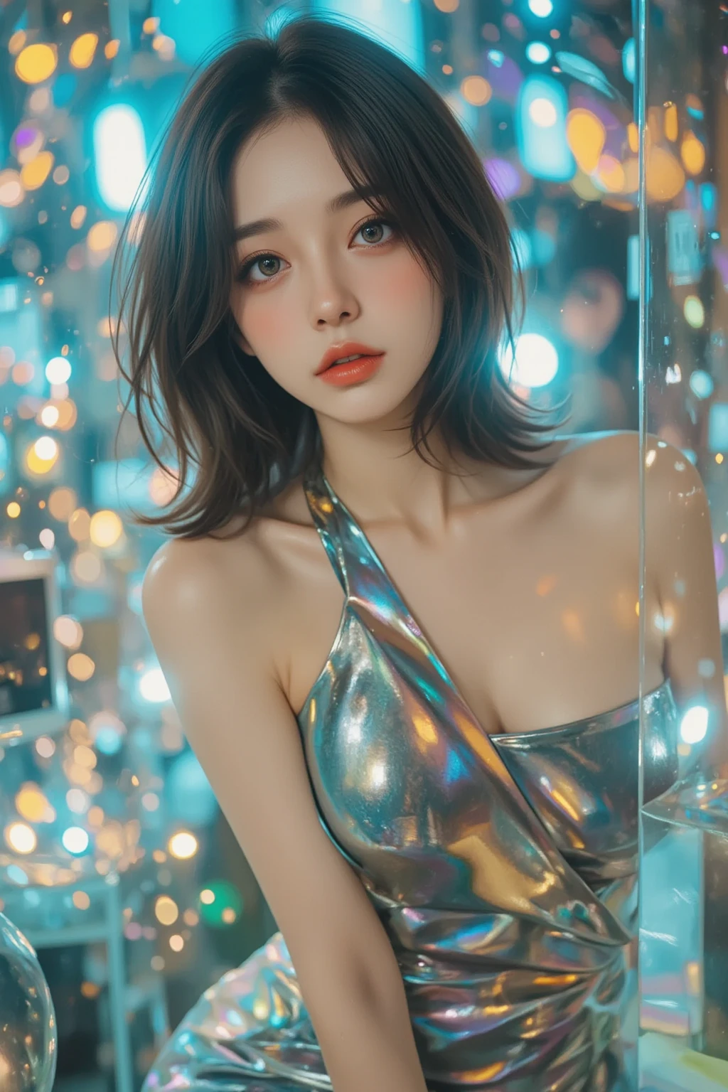 (Browsing Caution:1,4),Mix 4, (8K, RAWphotograph, Highest quality, Tabletop: 1.45), (Realistic, Realistic: 1.37),illumination, night, プロのillumination, photographn mapping, Radio City, Physically Based Rendering, Gradient Brunette, 高品質のphotograph, High resolution, 1080P, (Detailed facial depiction), (Detailed description of the hand), (Delicate CG), Extreme light and shadow, Rich details, (Detailed facial features), (Highest quality), Look in front of you, Highly detailed face, Highly detailed lips,  超High resolution, (Faithfulness: 1.4), photograph, 1 girl, [(sad)],  , Thin limbs, movie, Cool pose, I Cup, Highest qualityな完璧なボディ, photographのような, (1 girl: 1.3), Perfect balance, (Huge, Perfect breasts, Areola),(Realistic, Photorealistic:1.37),One Girl, Cowboy Shot,Professional Lighting, Photon Mapping, Radio City, RAWphotograph、(Photorealistic:1.4)、Octane Rendering、Complex 3D rendering with ultra-detail, Studio Soft Light, Rim Light, Vivid details, Super Detail, Realistic skin texture, Detailed aspect, Beautiful details in the eyes, Highly detailed CG Unity 16k wallpaper, compensate, (Detailed Background:1.2),Highest quality, 超A high resolution, Tabletop, One Girl, One girl,alone, Upper Body,View Viewer, White Background, Multicolored Hair, compensate , Lips parted, Black Lips, eyeliner, Gothic, Goth Girl,((Light on face:1.2)),((movie照明:1.2)),(Photorealism:1.4),((30 piercings in left ear)),((necklace)),((A woman who always smiles)),((nightのプールサイド:1.6)),((Lighting on face:1.1)),((Upper Body:1.2)),((Delicately depicting the face:1.2)),(Very short bob hair:1.5),((Multicolored Hairの色:1.4)),((black colored contact lenses:1.2)),(((Completely naked))),(((nsfw))),(((Completely naked))),((((Completely naked)))),(((nsfw)))