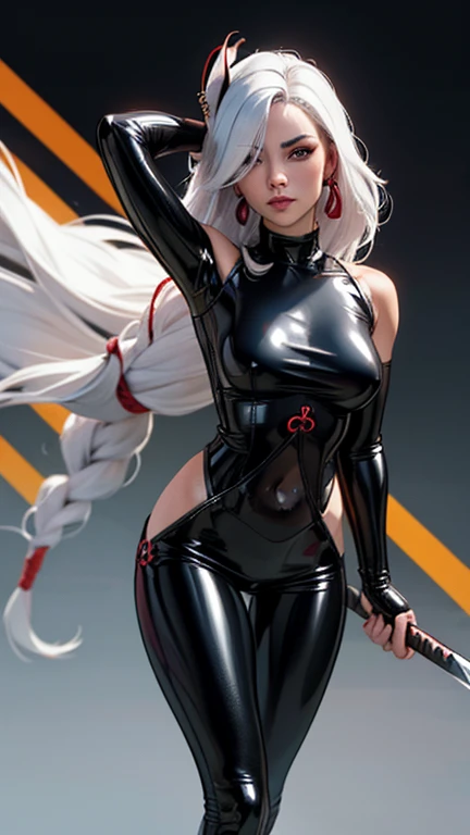 (Masterpiece, best quality, intricate details, 1sologirl) iron collar, arms behind back, iron cuffs, shackles, leather collar choker neck bell, bound ((standing by wooden pole:1.2)) ((female Black Dark skin Gyaru)) show entire body frontal position, feet in view, realistic, gorgeous 16y.o. darkest skinned mixed race female, black African, transparent black pantyhose, legs open, museum,barefoot no shoes, looking to viewer straight symmetrical, white silver long hair