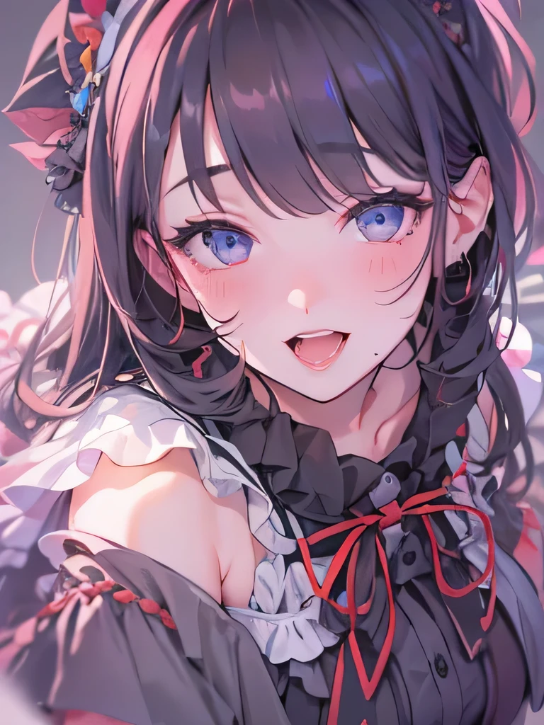 Top Masterpieces、 1 beautiful woman、aldult、My girlfriend's sister 、face close up, shot from above、Female student in plain clothes 、clavicle、fog、 Diabolical Smile、Taunt、blush、sweat、slouch、 viewers、Blowjob,Look up at the deep throat viewer、 Simple Background