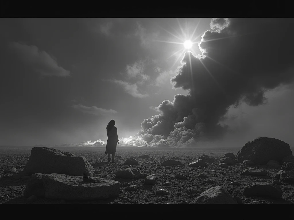 A book cover with a woman with black skin and wavy hair in a black power style contemplating while observing imaginary drawings in the clouds of a dark and sporadic sky, deitada nas fileiras verdes de grama em um paisagismo de montanha. The photographic composition is ultra-detailed, hyperrealistic with bright lights, and presented in high definition (4K), offering an image of unparalleled quality, mais uma verdadeira obra-prima. A