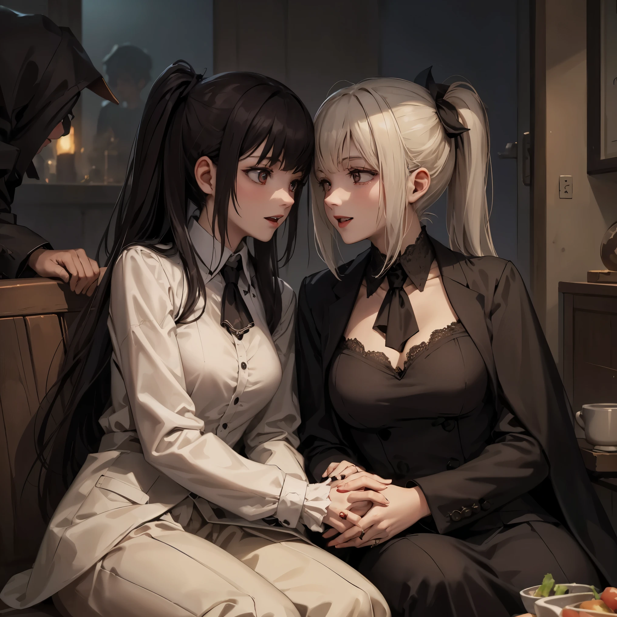 Properly holding a tanto or Japanese sword, (Very detailed CG unified 8k wallpaper), cool maid, Sexy maid outfit, Morbid expression, Two wolves emerge from the skirt, Mad eyes, 8K，tmasterpiece, Best quality,