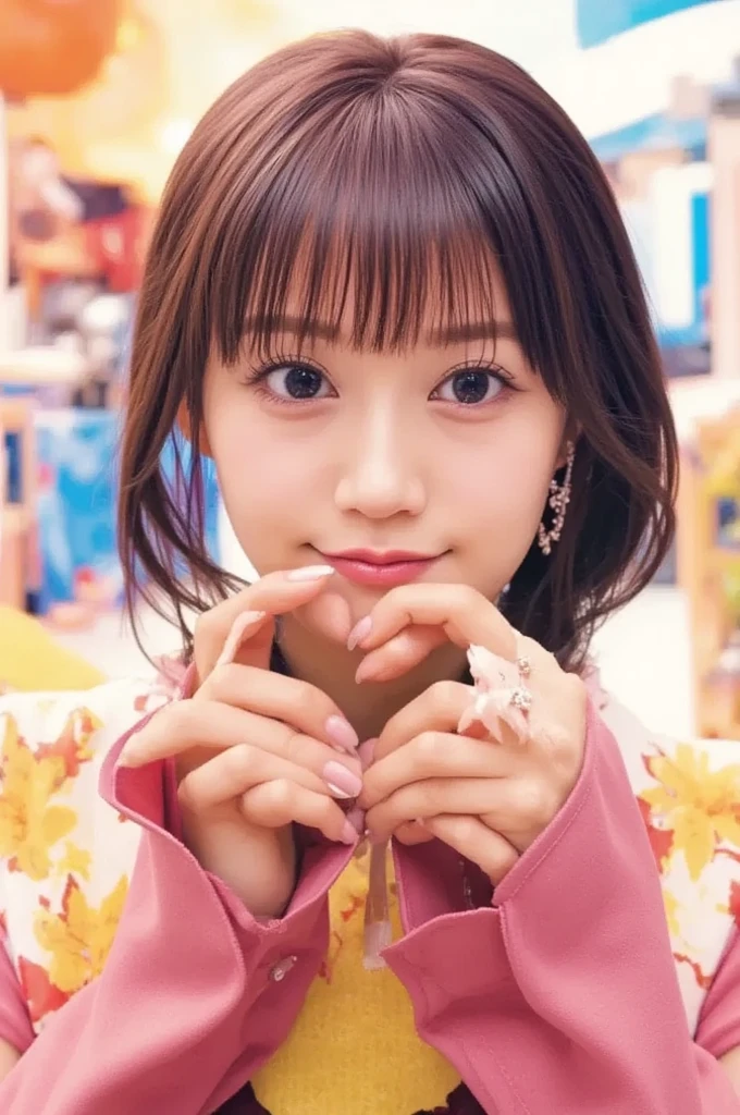 there is a woman sitting at a table with a cell phone, zora々Shishi Japan of Girls, Realistic Young Gravure Idol, chiho, portrait of a japanese teen, 奈良美智, Chiho Aoshima, warm and gentle smile, Kotegawa Yui, Anime. Soft lighting,Live-action girl smiling