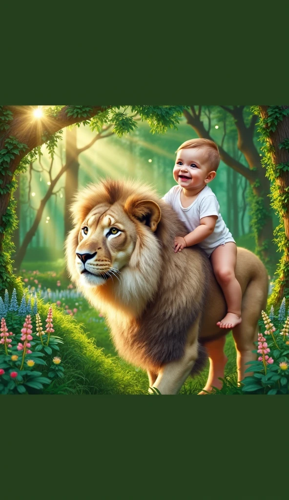 (((a 3 year old boy))) wearing glasses, detailed face,playing in the middle of a family of lions with the male lion, the female lioness and the cuddly cubs. Scene on top of a rock, with air of fun, realistic, ultra detailed, reddish sky of the sunset.