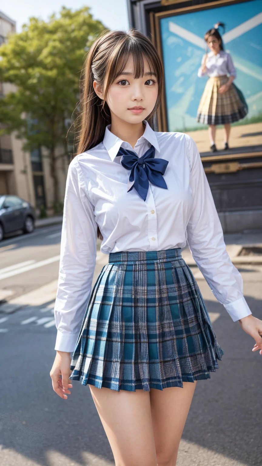 (((windy, thrusting wind, about to be blown away, winddrift: 1.2, strong wind from bottom to top, skirt twisted by the wind, skirt swaying in the wind, skirt fluttering in the wind, standing facing down, condescending viewer, holding back, surprised look)))), ((black hair, long hair, Japan high school girl, (button up high school uniform: 1.3), dark blue uniform skirt, high socks, see-through underwear, the shape of the pubic area is clearly visible, pubic hair, lower abdomen bristles)), ((emphasizing thighs, white thighs, soft thighs, inner thighs, shiny thighs, face-to-face angle, standing in front, zoom camera to the crotch)), (((angle from below))), (sexual arousal: 1.5), floating hair NovaFrog style, floating hair, NSFW, 8k, RAW Photos: 1.2, (Best Quality: 1.4, Masterpiece: 1.4), Super Detail, Best Illustration, Ultra High Resolution, Portrait, Film Grain, 1girl, Depth of Field, Photorealistic: 1.4, Detailed Hair, Realistic Hair, Realistic Lighting, Realistic Shadows, Realistic Clothes, Realistic Skin, Natural Skin Texture, Portrait: 0.6, Light Particles, Lens Flare, Luminous Particles: 0.6, Bokeh: 1.2, Big: 1.2, Ass: 1.2, Cute: 1.5, Professional Writing, Photon Mapping, Radiosity, Physically Based Rendering, Incredibly Absurd, Glossy Skin, Pale Skin: 1.2, POV, PureErosFace_v1: 0.7, Close-up: 1.1, Fair Complexion: 1.1, Round Face: 1.5, Puffy Eyes, Purple Eyes, Double eyelids, egyosar: 1, floating hair, makeup, Japan girls, outdoor