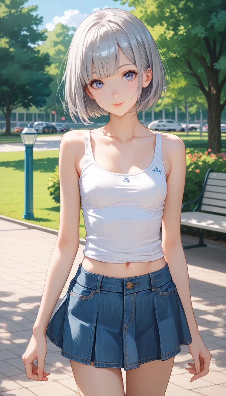 masterpiece、highest quality、be familiar with、1 female、18-year-old、Transparent blue eyes、blonde、black skin、((embarrassed face、blush、Watery eye、full of embarrassment、oil skin、shiny skin)), short hair、Seductive thighs、big breasts、big breasts cleavage、((Shoulders are sticking out、My clothes were loose and my shoulders were exposed.、Oversized plain white T-shirt、pool)), ((full shot, Vulgarity))