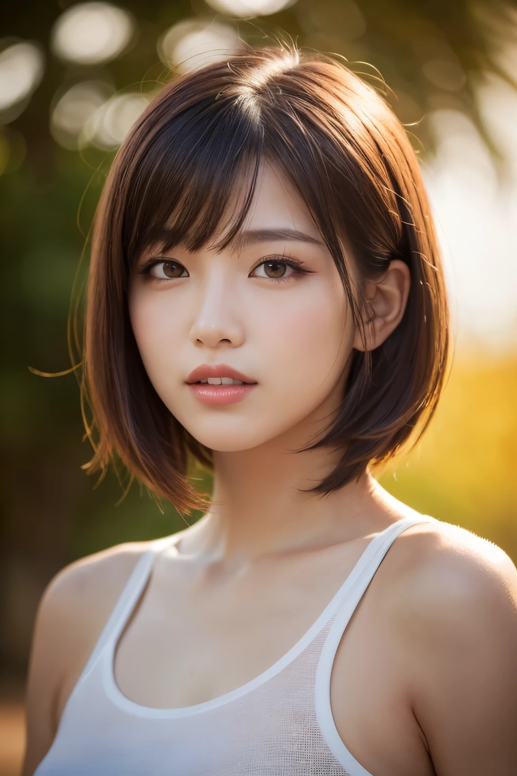 (Ultra-realistic), (figure), (High resolution), (8k), (Very detailed), (Best figure), (Beautiful and detailed), (Highest quality), (Super detailed), (masterpiece), (wallpaper), (Detailed face), alone, One Girl, watching viewer, Trendy summer clothes,Less exposed skin、Fine details, Detailed face, In the Dark, Deep Shadow, Modest, Pure Erotic Face Ace_v1, cool, short hair, Pointed diagonal bangs,driving