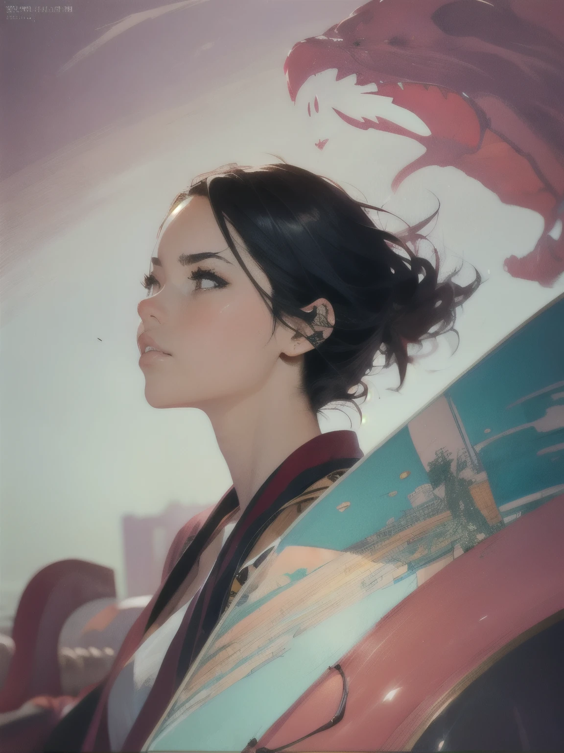 kurisu makise steins gate anime, atmospheric, elegant portrait, super highly detailed, professional digital painting, artstation, concept art, 8k, art by wlop, artgerm and alphonse mucha and eiichiro oda shinkai makoto vibrant Studio ghibli kyoto animation hideaki anno Sakimichan Stanley Artgerm Lau Rossdraws James Jean Marc Simonetti, 1 standing girl , short black_hair, no background, green_eyes, blushing, lips, front view, cowboy shot, blonde