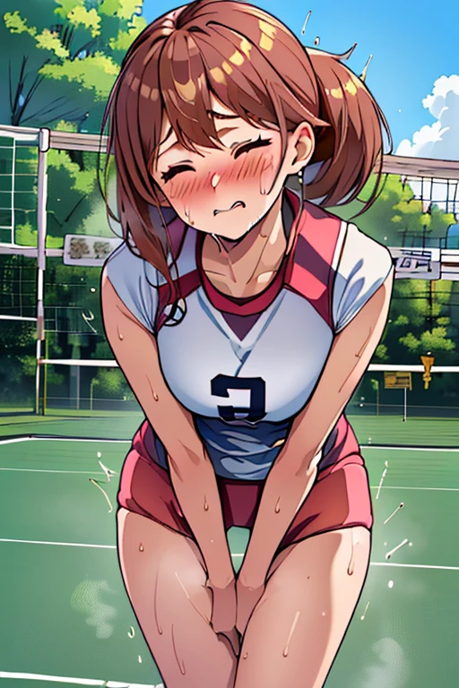 white micro mini skirt white、White tennis wear、NSFW、独奏、white micro mini skirt white、Crouching、(white micro mini skirt white、White pleated skirt、White tennis wear、White polo shirt、Big Breasts)、Toned body、Bare thighs、Crouching、squat、(Panty shot、White panties、Panties transparent with sweat、Mansuji)、(White tennis wear、White polo shirt、Big Breasts、white micro mini skirt white、White pleated skirt)、白シャツ越しに透けたBig Breasts、(short hair、Brown Hair、Barrette、hair ornaments)、(Brown eyes:1.5)、(yuihirasawa、yui hirasawa、Yui Hirasawa)、Big Breasts、Women's High、Tennis court、独奏
