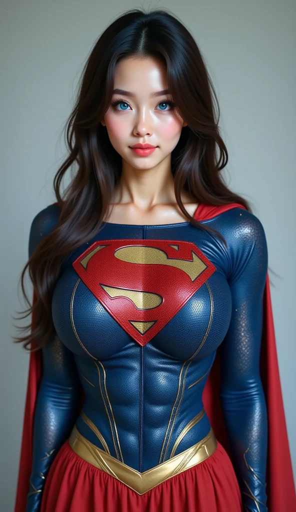 Woman body set big breasts, Supergirl costume dress