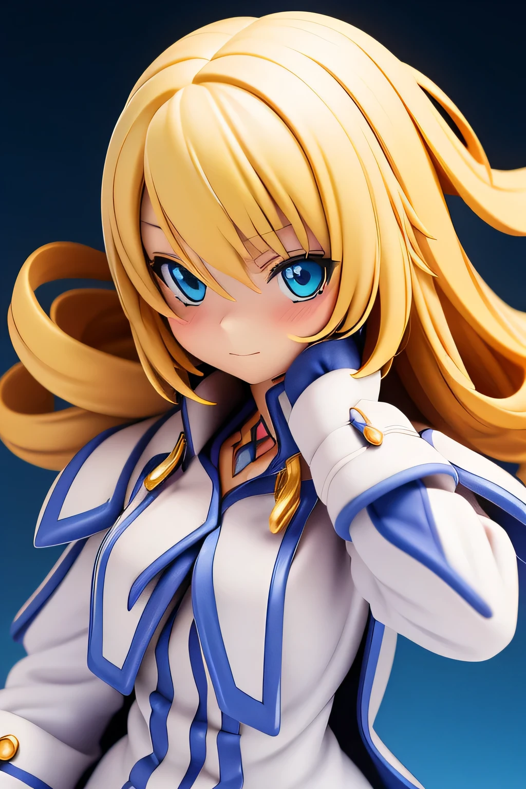 perfect anatomy best quality , highest resolution,((Clothes with metallic luster shiny blonde hair blue eyes girl))) TALES OF SYMPHONIA Collet Brunel girl