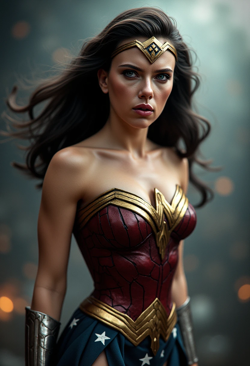 Wonder Woman, TM Samurai, intricate face details, poster style, icons, vibrant colors, vector style, digital art, 4K, intricate details, mesmerizing, professionally made, beautiful vector illustration, 12K resolution, 3D, all characters in detailed full body, highly detailed, vibrant, ultra high quality, Hyperrealism, Photorealism, octane render]