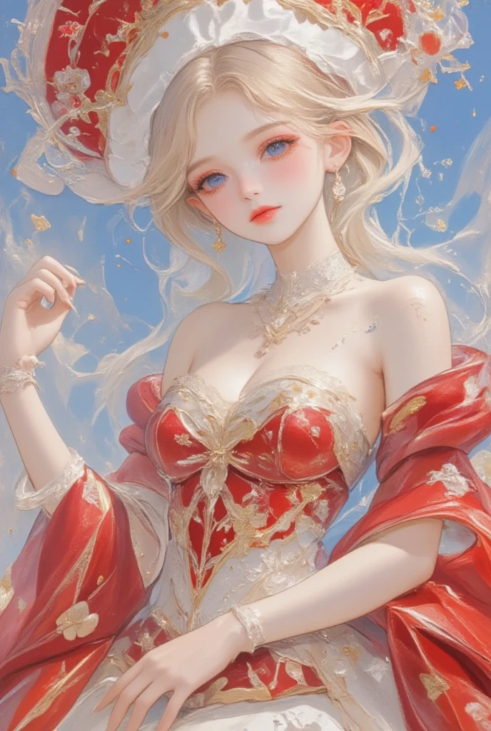 Anime-style image of a woman in a red dress riding a white horse, Gwaiz, Digital art on pixiv, Gwaiz on pixiv artstation, artwork in the style of Gwaiz, Gwaiz on artstation pixiv, Gwaiz masterpiece, Zerochan Art, Beautiful artwork illustration, Exquisite digital illustrations, pixiv style