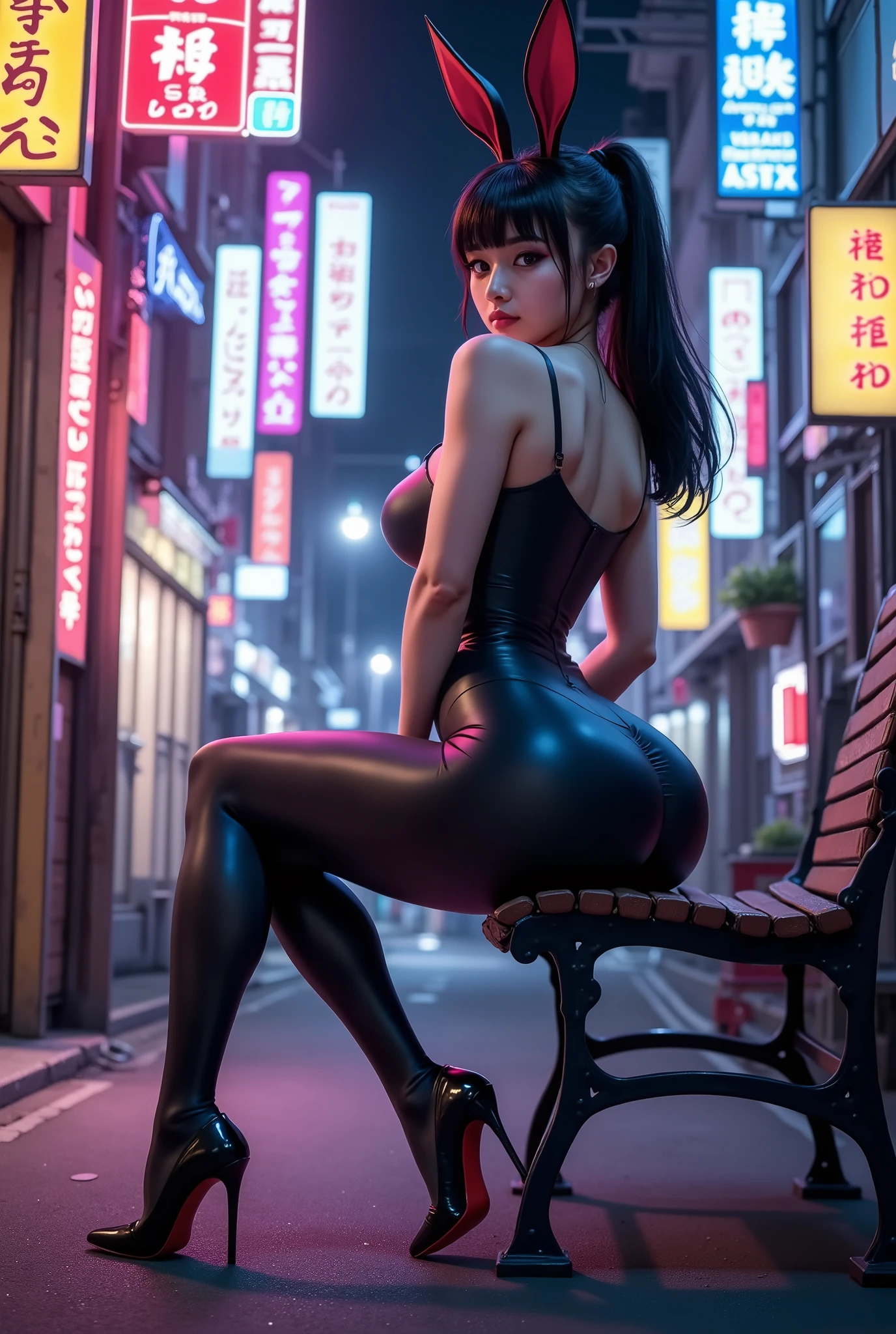 ((velocity)),Attacked by farts, (((Women farting))),(girl farting while pole dancing)),frowned,velocity,(a female prostitution), (wearing a bunny suit costume),(facing the screen),(her butt facing the screen)) (),(Asian woman),(night club),(masterpiece:1.2、top-quality)、(the Extremely Detailed CG Unity 8K Wallpapers、ultra-detailliert、Best Shadows)、(细致背景)、(The best lighting、extremely delicate and beautiful)、depth of fields、1girl in、独奏、upward looking gaze、