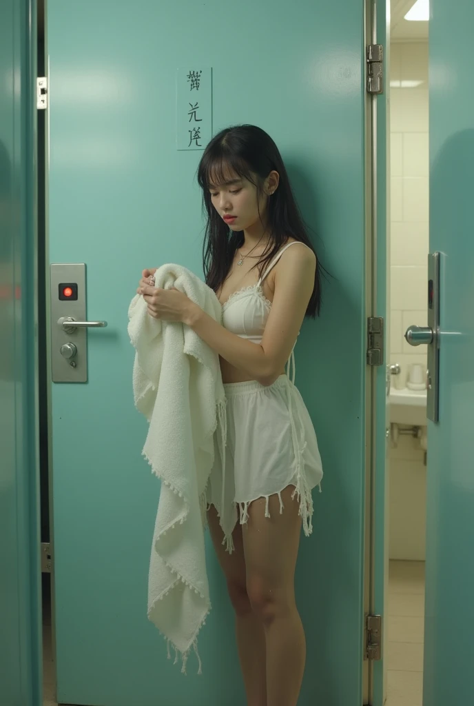 tmasterpiece,photograph realistic,Abandoned schools,In a room full of garbage,Dirty 1.5,Very beautiful 25 year old Korean girl,Skinny,As thin as a whipping post,Smaller bust,The sad face of the homeless, sad expression of despair,Sexually harassed by 5 men,Raped by 5 men,White transparent sexy lingerie exposed ,White transparent panties recede to the crotch,Leaky,very beautiful long slim legs,The barefoot,Random systemic exposure,Extreme exhibitionism,(((Systemic random exposure)))