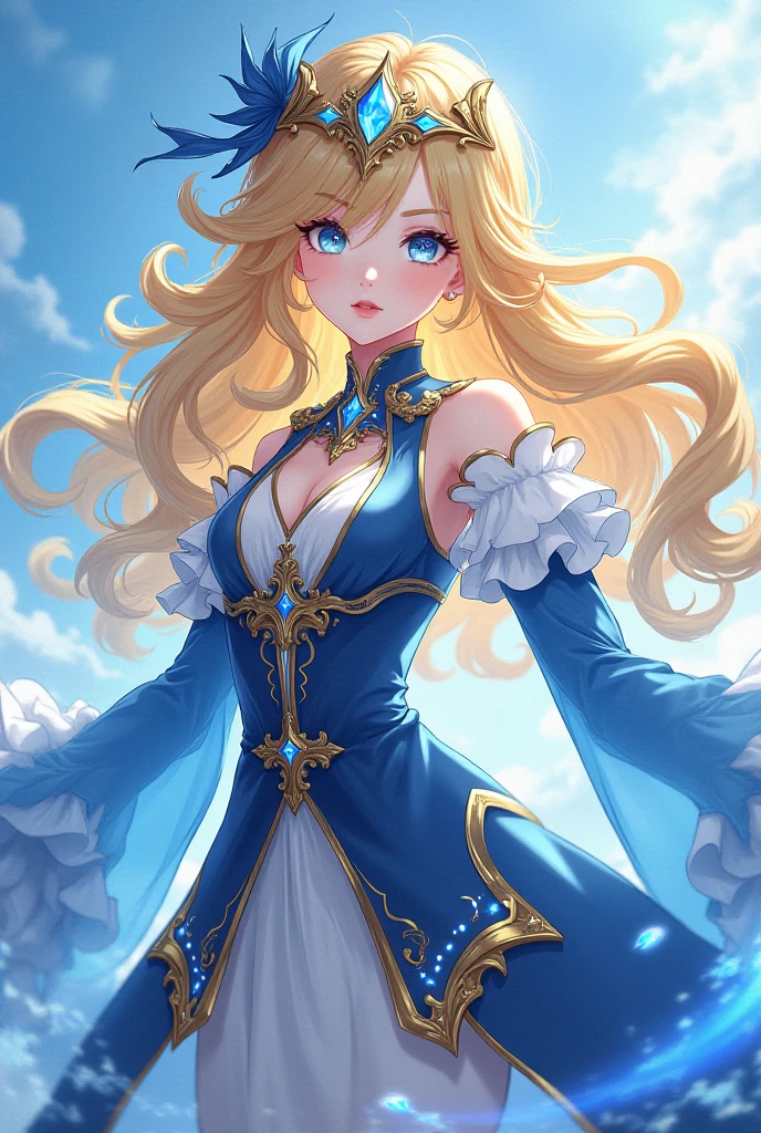 princess peach, blue eyes, Garter, miniskirt, black background, slick, cleavage, crown, laced bra, blonde, alluring, seductive, (2d cute anime:1.3), Vixip, pastel background, design by Yusuke Kozaki, oil by Gregory Manchess; stunningly alluring, teasing, beautiful, Hand drawing illustration. highly detailed. Cinematic lighting. By sumic.mic