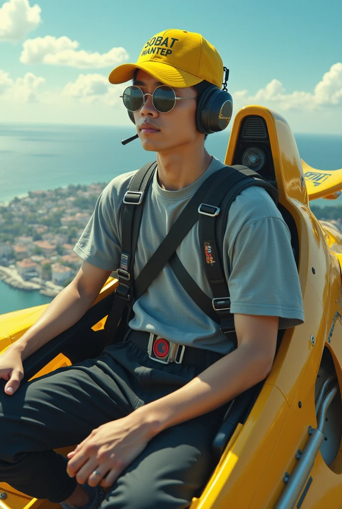 solo, (guyman of daft punk:1.1), man in a (gold helmet),wearing a shirt, board shorts, looking at viewer,
sitting, on lounge chair, outside, beach, ocean, extreme detail,masterpiece, beautiful quality, <lora:diffusiondesign_DaftPunk_V1-08:.8>