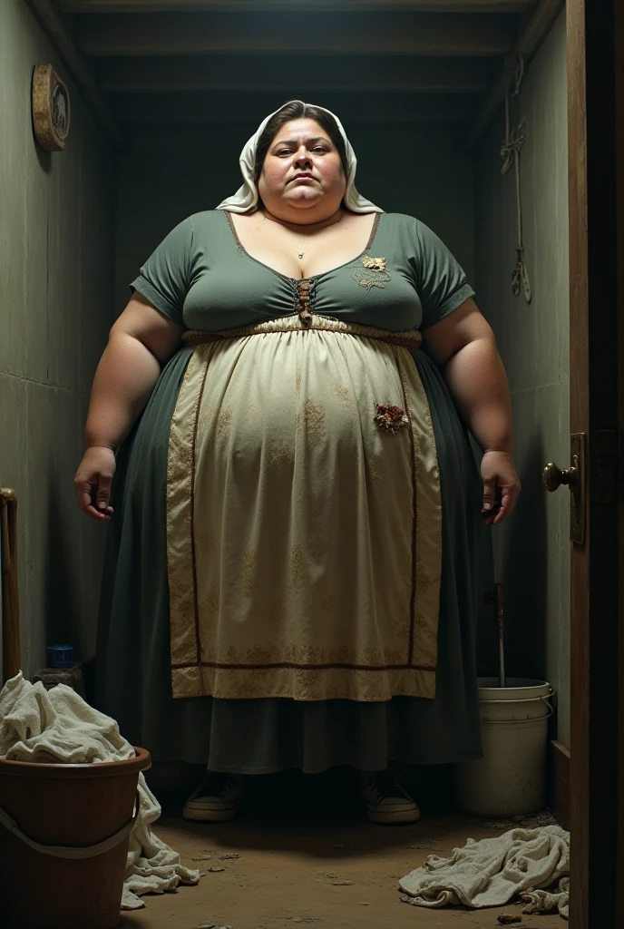 il y a une femme en chemise blanche et culotte noire qui pose, she has a round and big belly, thick, bbwchan, her belly is big and round, sultry body with sexy belly, attractive plus size model, her navel is exposed, hyperrealistic complete figure, corps thick, large stomach, curved model