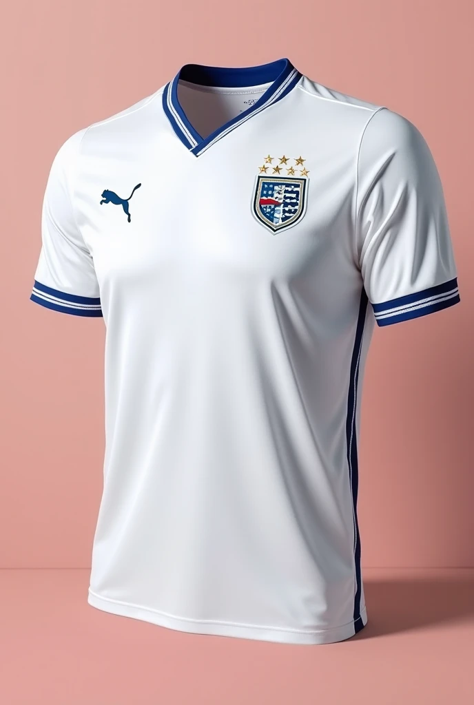 crea un uniforme de futbol con los colores azul y celeste solo uniforme