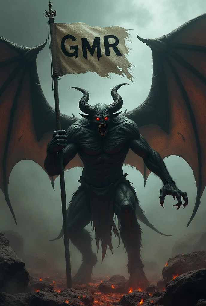 ((Best Quality)), ((Masterpiece)), (detailed), (A devil), (with miner's helmet, abstact)