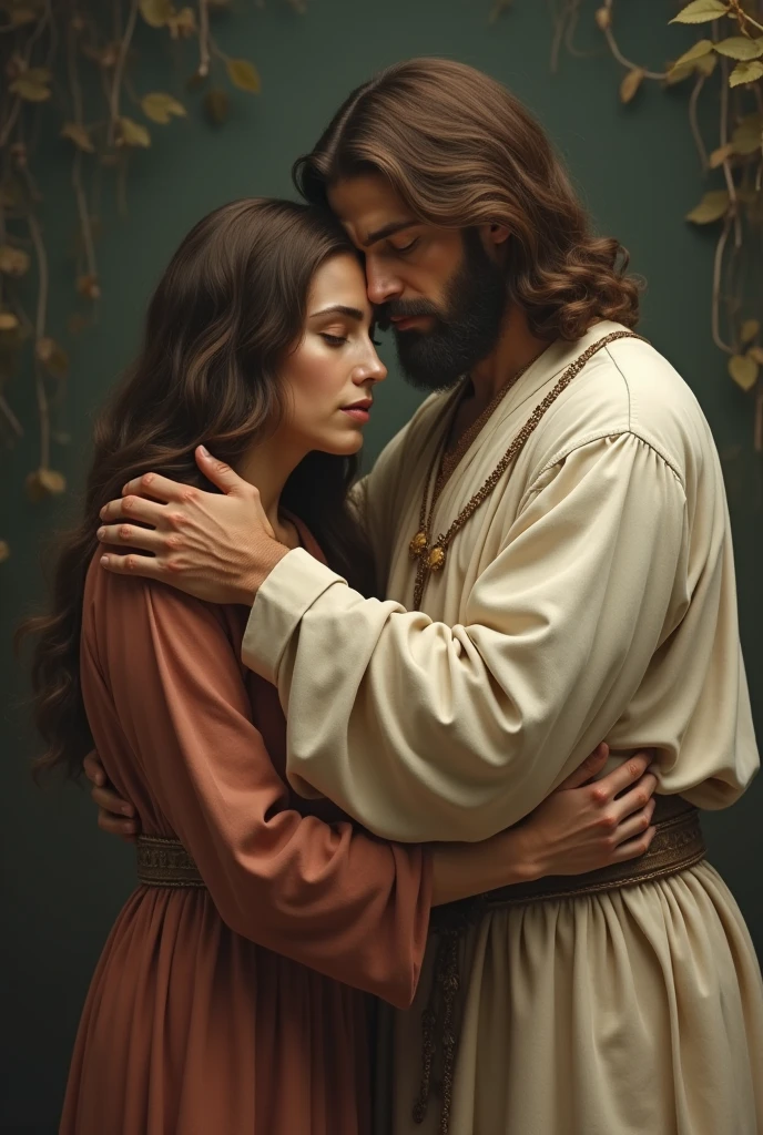 Jesus touching a woman's shoulder