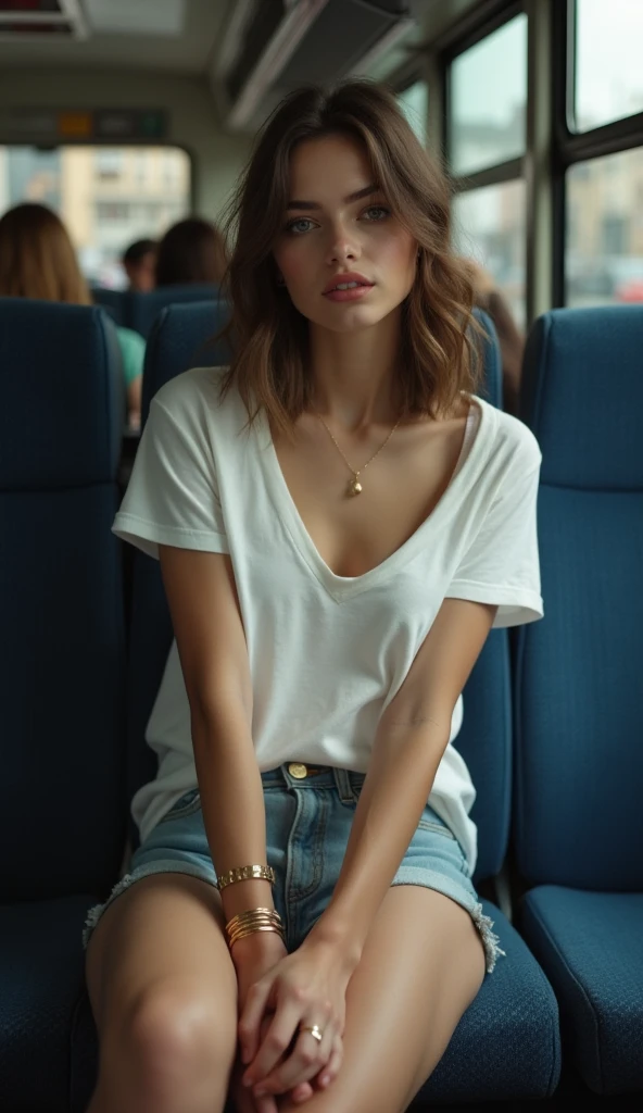 photographie d'une femme, (expression faciale troublée), textured skin, chair de poule, cheveux afro blonds, chemise en flanelle à carreaux avec un jean boyfriend vieilli, tir de cow-boy, night street bus stop, yeux parfaits, (aux chandelles,clair-obscur), Support 160 couleurs, shot on ARRI ALEXA 65, Bokeh, mise au point nette sur le sujet, tourné par Don McCullin