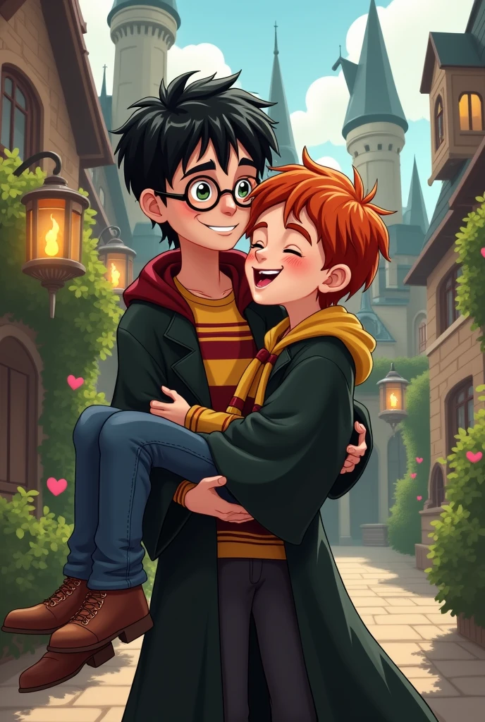 Eu abraçando o harry potter