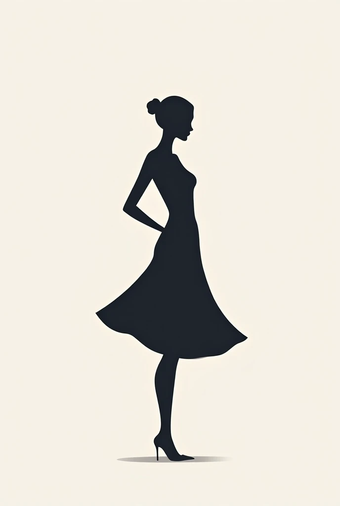 Make a female logo&#39;Silhouette in profile, Not so extensive、No coloring、
Couleur means color in French